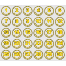 Glue numbers for water bottles - set (1-30)