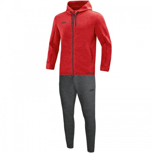 Jogging suit Premium Basics with hood mottled red